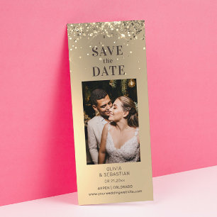 Elegantes Gold Glitzer Foto Hochzeit Save The Date