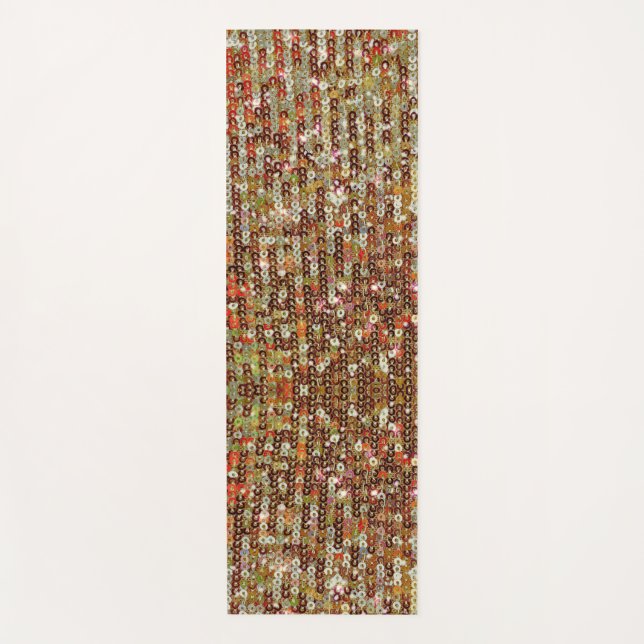 Elegantes Gold Glitzer-Funkelsequenzmuster Yogamatte (Vorderseite)