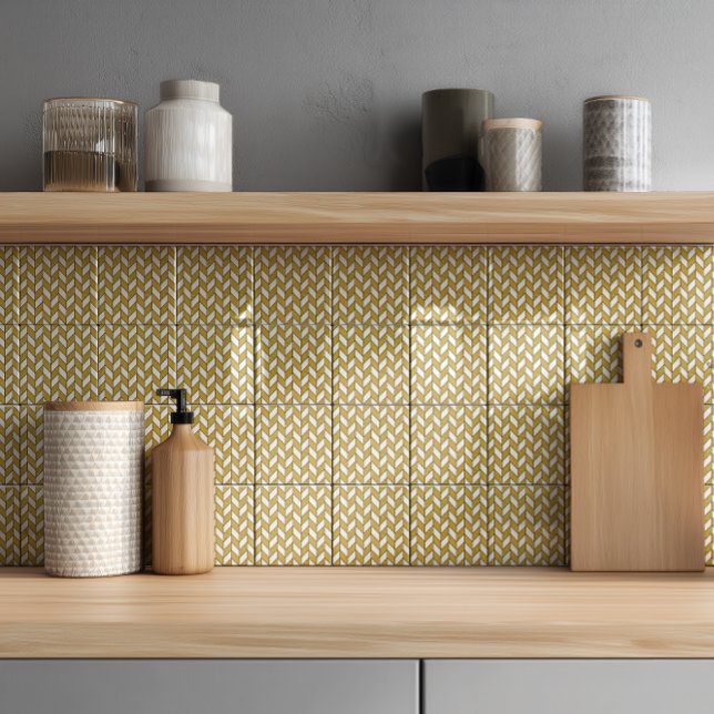 Elegantes Gold Glitzer Herringbone Zickzack Muster Fliese (Von Creator hochgeladen)