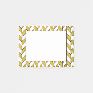 Elegantes Gold Glitzer Herringbone Zickzack Muster Post-it Klebezettel