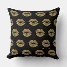 Elegantes Gold Glitzer Lips Muster