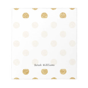 Elegantes Gold Glitzer Polka Dots Muster Notizblock