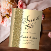 Elegantes Gold-Glitzer-Skript Save the Date