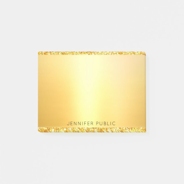 Elegantes Gold Glitzer Template Beruflich Moderne Post-it Klebezettel (Vorderseite)