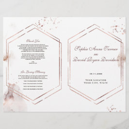 Elegantes Gold Glitzer Washes Frame Wedding Progra Flyer