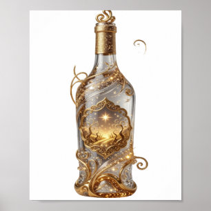 Elegantes Gold GOLDENE WÜNSCHE Poster