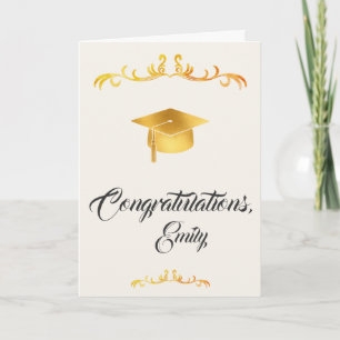 Elegantes Gold Gratulations Absolvent Abschluss Karte