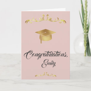 Elegantes Gold Gratulations Absolvent Abschluss Karte