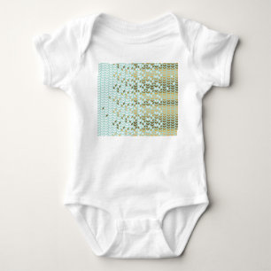 Elegantes Gold Green Leaf Muster Baby Strampler