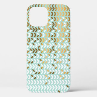 Elegantes Gold Green Leaf Muster Case-Mate iPhone Hülle