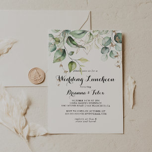 Elegantes Gold Green Wedding Luncheon Brautparty Einladung