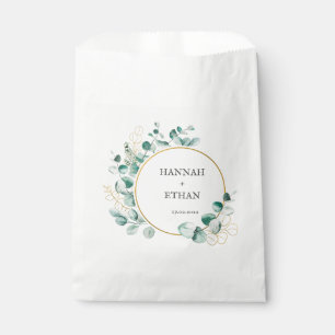 Elegantes Gold Grünzeug Eukalyptus Personalisiert  Geschenktütchen