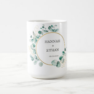 Elegantes Gold Grünzeug Eukalyptus Personalisiert  Kaffeetasse