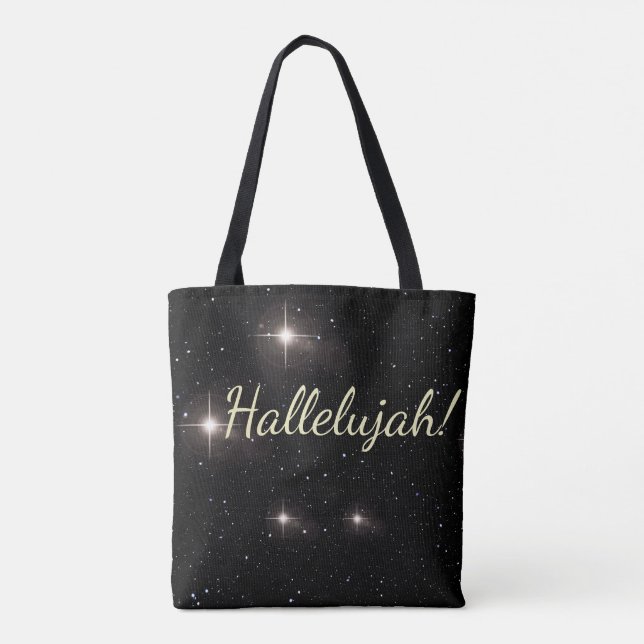 Elegantes Gold 'Hallelujah!' Starry Black Holiday (Rückseite)