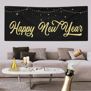 Elegantes Gold Happy New Year Banner