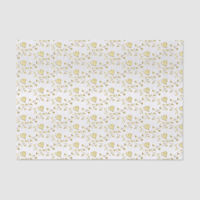 Elegantes Gold Hearts Design Muster Seidenpapier (Vorderseite)