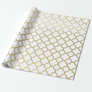 Elegantes Gold-Hexagon-Abstraktmuster-Hochzeitsumh Geschenkpapier