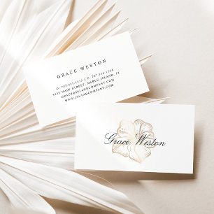 Elegantes Gold Hibiskus Blume Script Visitenkarte