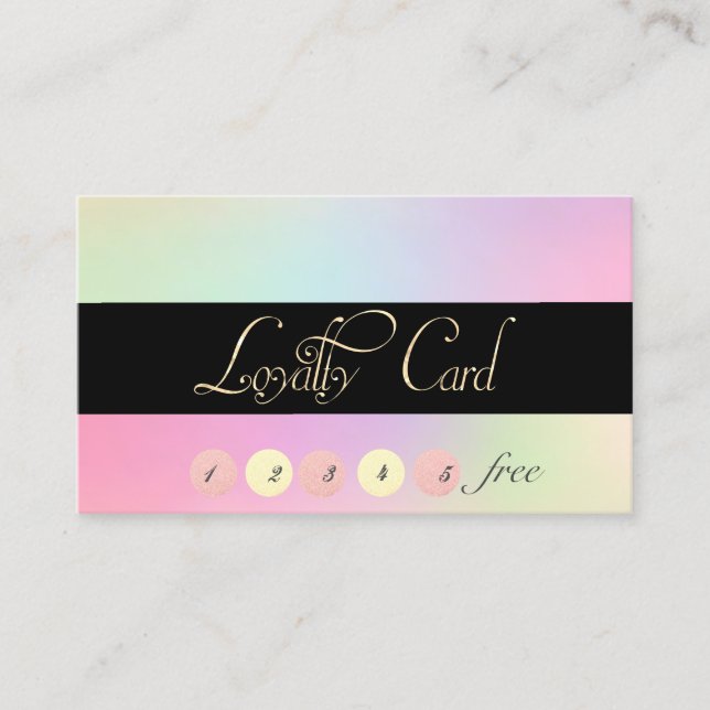Elegantes Gold, Holographic Loyalty Card Treuekarte (Vorderseite)
