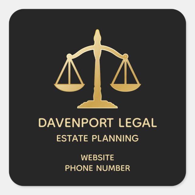 Elegantes Gold House Symbol Real Anwesen Design Kl Quadratischer Aufkleber (Vorderseite)