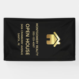 Elegantes Gold House Symbol Real Anwesen Open Hous Banner