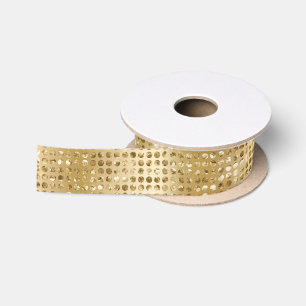Elegantes Gold Imitate Glitzer Polka Dots Muster Satinband