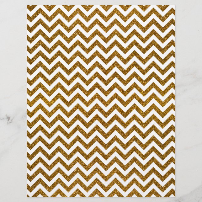 Elegantes Gold Imitate Glitzer Zickzack Muster (Vorderseite)