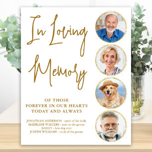 Elegantes Gold In-Loving-Memory Foto Hochzeitsgede Poster