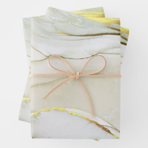 Elegantes Gold Ink Abstraktes Muster Geschenkpapier Set