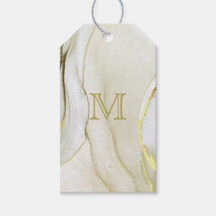 Elegantes Gold Ink Abstraktes Muster Monogramm Geschenkanhänger
