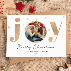 Elegantes Gold "Joy" Ornament Weihnachten Familie 