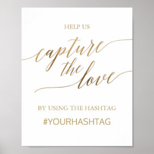 Elegantes Gold-Kalligrafie-Schild "Capture The Lov Poster