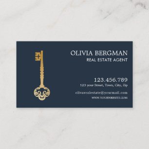 Elegantes Gold Key Berufliches Real Anwesen Visitenkarte