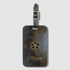 Elegantes Gold Kleeblatt, Kleeblatt-Look Gepäckanhänger