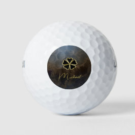 Elegantes Gold Kleeblatt, Kleeblatt-Look Golfball