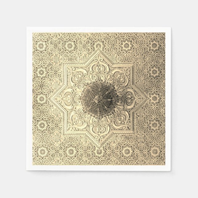 Elegantes Gold Lace Musterpapier Napkins Serviette (Vorderseite)