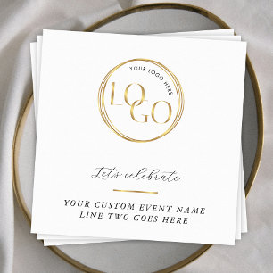 Elegantes Gold-Logo Corporate Business Event Brand Serviette