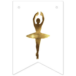 Elegantes Gold Look Ballerina Ballet Dancer Party Wimpelkette