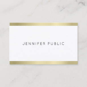 Elegantes Gold Look Einfaches Design Beruflich Sch Visitenkarte