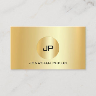 Elegantes Gold Look Modernes Berufliches Monogramm Visitenkarte