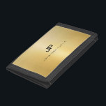 Elegantes Gold-Look Modernes Mit Monogramm Templat Tri-fold Geldbeutel<br><div class="desc">Elegantes Gold Look Moderne Mit Monogramm Template Foto Brieftasche.</div>