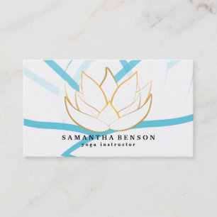 Elegantes Gold-Lotus-Logo Yoga-Meditation-Wellness Visitenkarte
