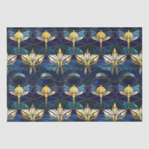 Elegantes Gold-Lotus-Muster aus Kunstglas Seidenpapier