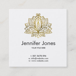 Elegantes Gold Lotus Quadratische Visitenkarte