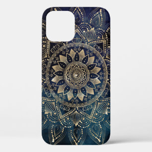 Elegantes Gold Mandala Blue Galaxy Design Case-Mate iPhone Hülle