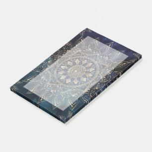 Elegantes Gold Mandala Blue Galaxy Design Post-it Klebezettel