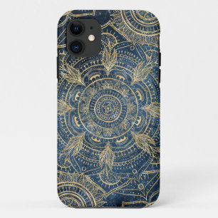 Elegantes Gold Mandala Blue Whimsy Design Case-Mate iPhone Hülle