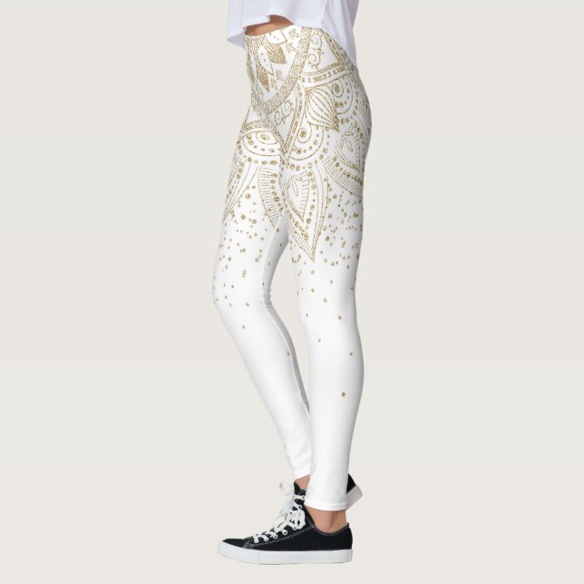 Elegantes Gold Mandala Dots Design Leggings (Links)