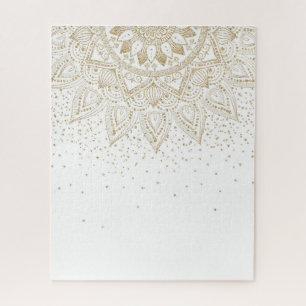 Elegantes Gold Mandala Dots Design Puzzle