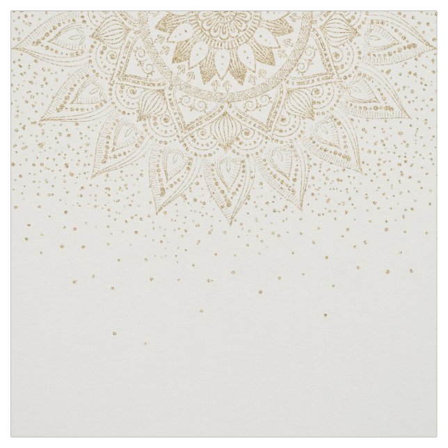 Elegantes Gold Mandala Dots Design Stoff (Muster)